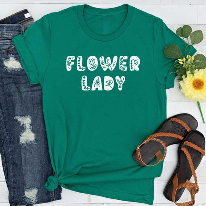 Short-Sleeve Flower Lady Shirt