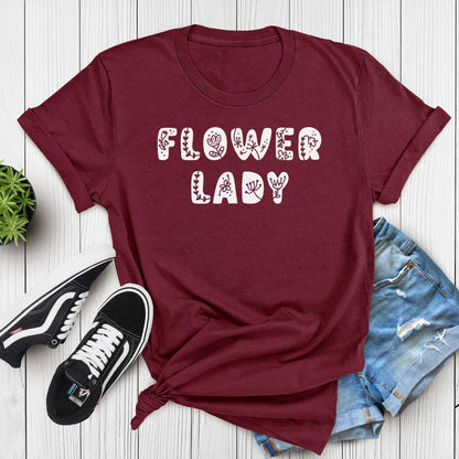 Short-Sleeve Flower Lady Shirt