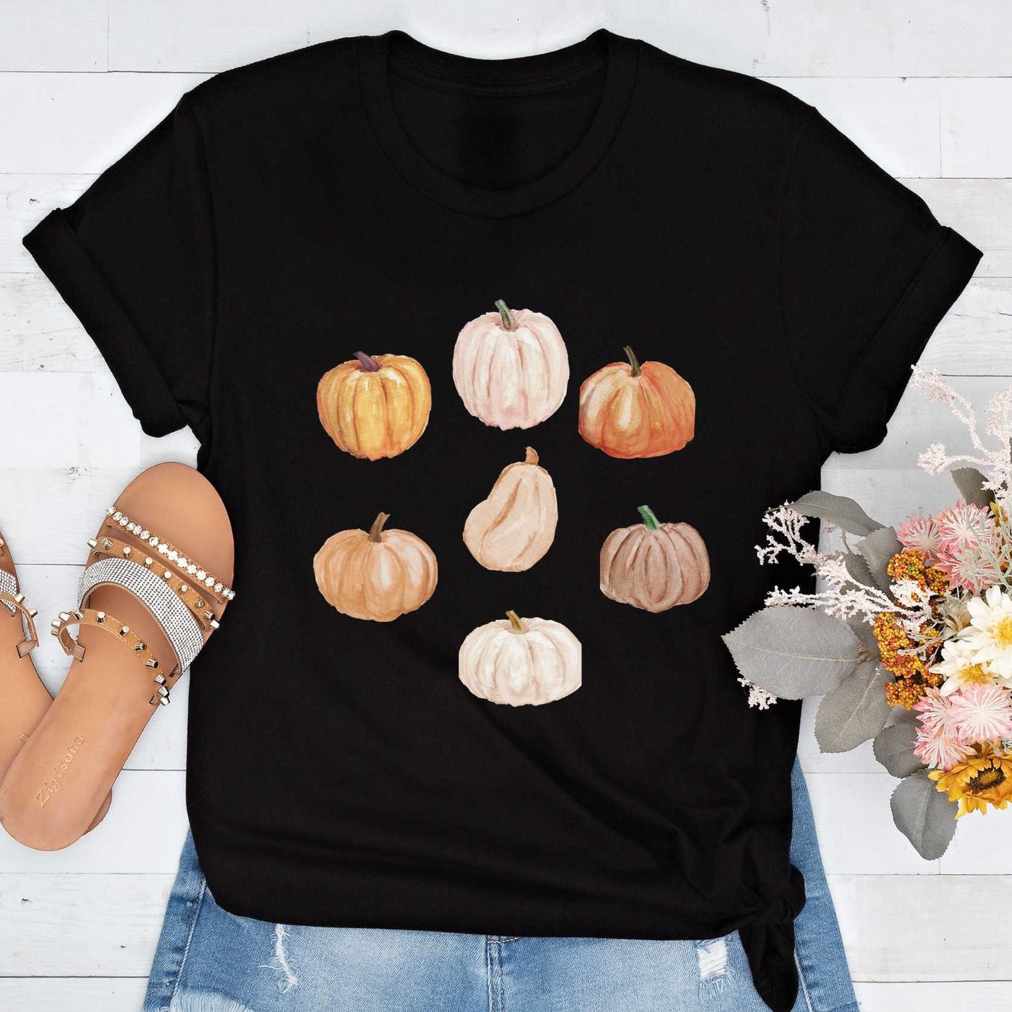 Short-Sleeve Pumpkin Graphic Shirt