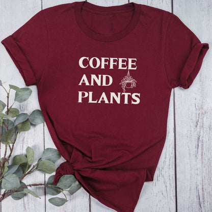 Short-Sleeve Coffee and Plants Shirt