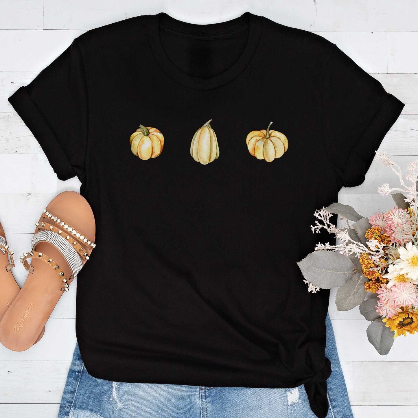 Short-Sleeve Pumpkin Graphic T-Shirt