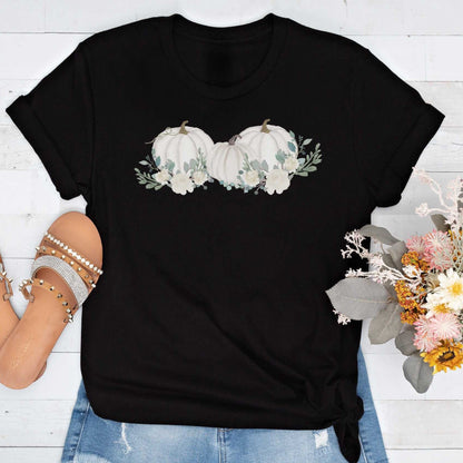 Short-Sleeve Floral Pumpkin Patch T-Shirt