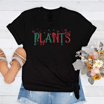 Short-Sleeve Christmas Plants Shirt