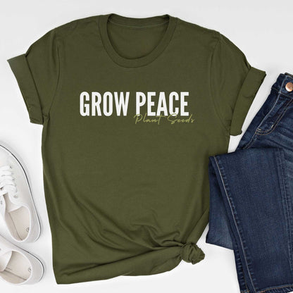 Short-Sleeve Fall "Grow Peace Plant Seeds" Shirt