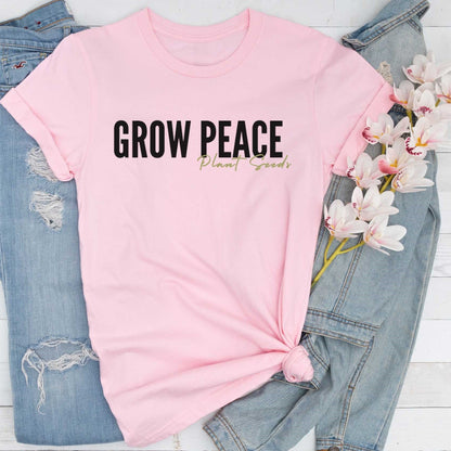 Short-Sleeve Fall "Grow Peace Plant Seeds" Shirt