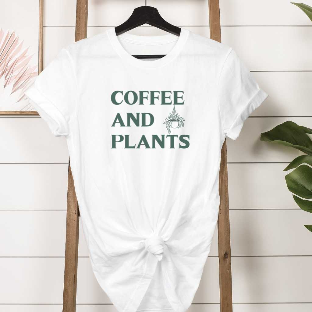 Short-Sleeve Coffee and Plants Shirt