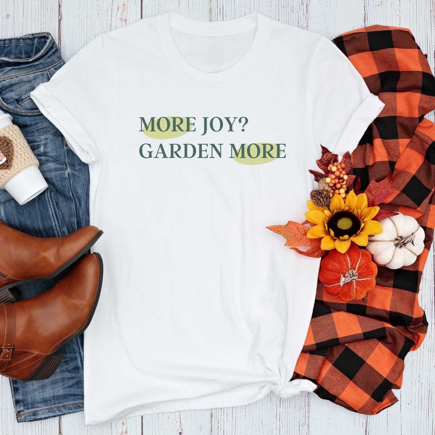 Short-Sleeve "More Joy? Garden More" Shirt