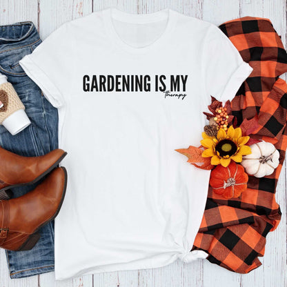 Short-Sleeve "Gardening is my Therapy" Shirt