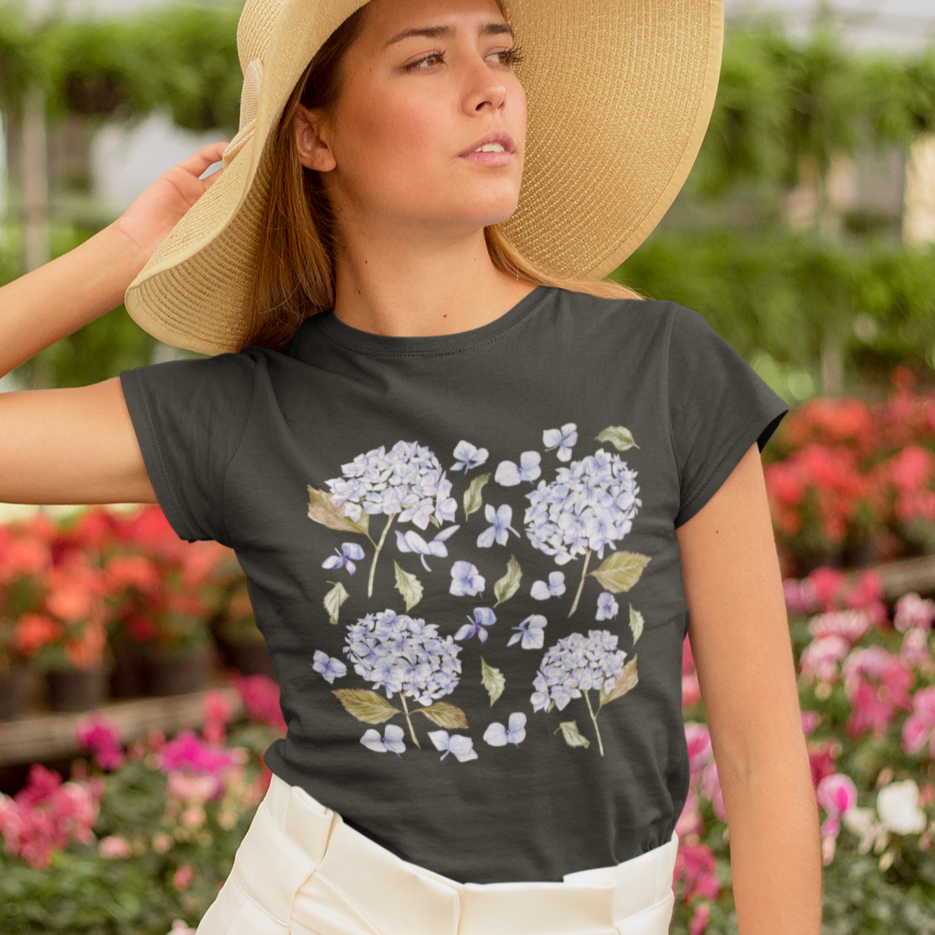 Short-Sleeve Hydrangea Graphic Tee