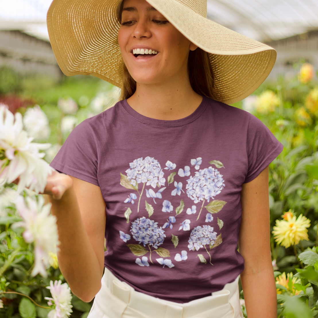 Short-Sleeve Hydrangea Graphic Tee