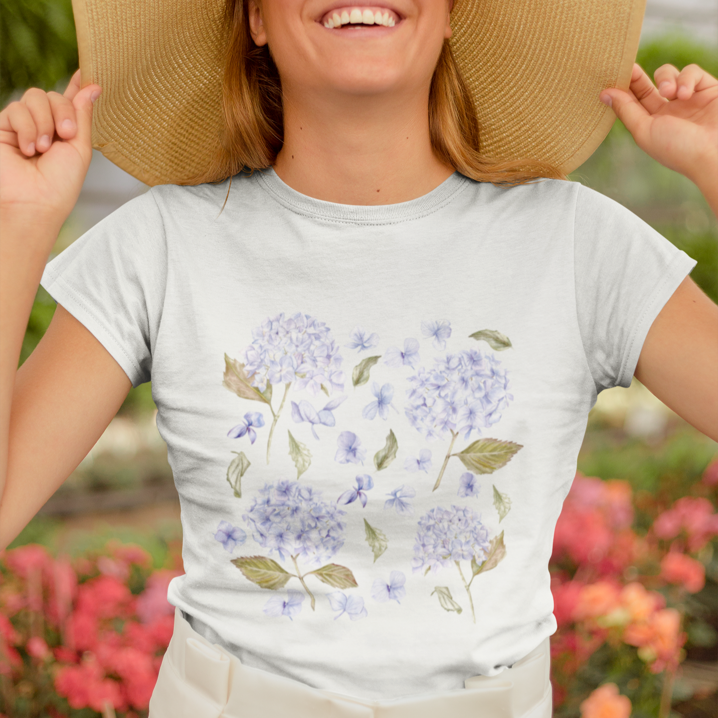 Short-Sleeve Hydrangea Graphic Tee