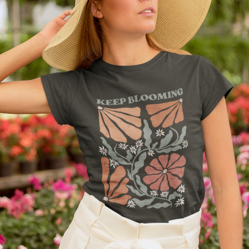 Short-Sleeve "Keep Blooming" Tee