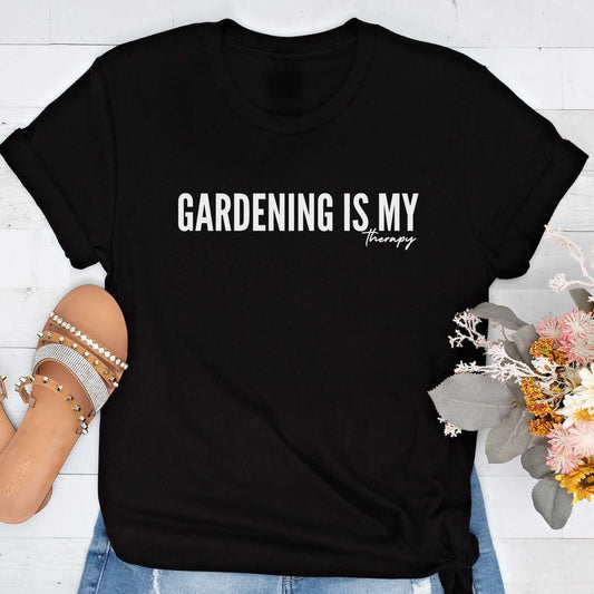 Short-Sleeve "Gardening is my Therapy" Shirt